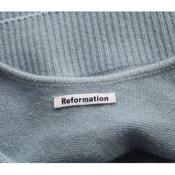 Reformation Varenne Cashmere Tank / Medium / Parisian Blue Cropped - Picture 7 of 8